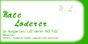 mate loderer business card